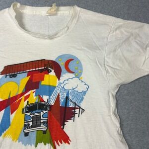 Vintage 70s Sportswear Semi Truck Graphic T-Shirt White Single Stitch Med USA